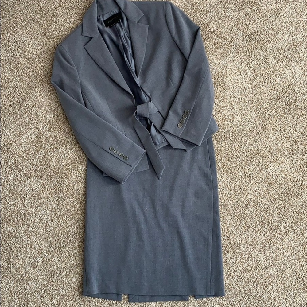 BCBG Maxazria Two Piece Grey Skirt Suit XS